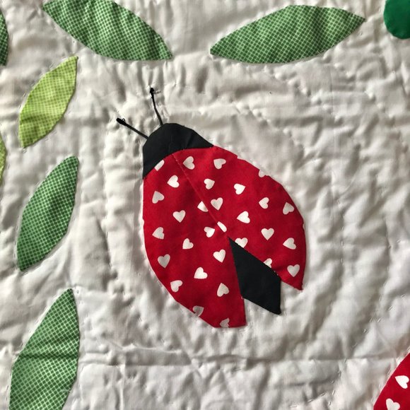 Vintage Britannica Home Fashions Ladybug Standard Pillow Sham Quilted 26" X 20" - Picture 7 of 16